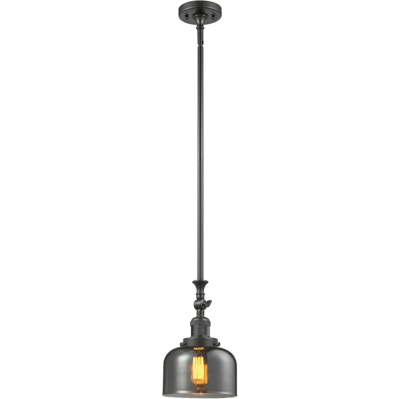 Franklin Restoration Bell 1 Light 8 inch Oil Rubbed Bronze Mini Pendant Ceiling Light in Bulb Not Included, Light Smoke Glass, Franklin Restoration