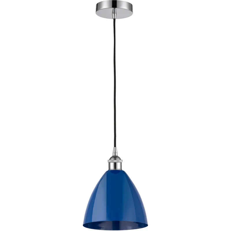 Edison Plymouth Dome LED 8 inch Polished Chrome Mini Pendant Ceiling Light