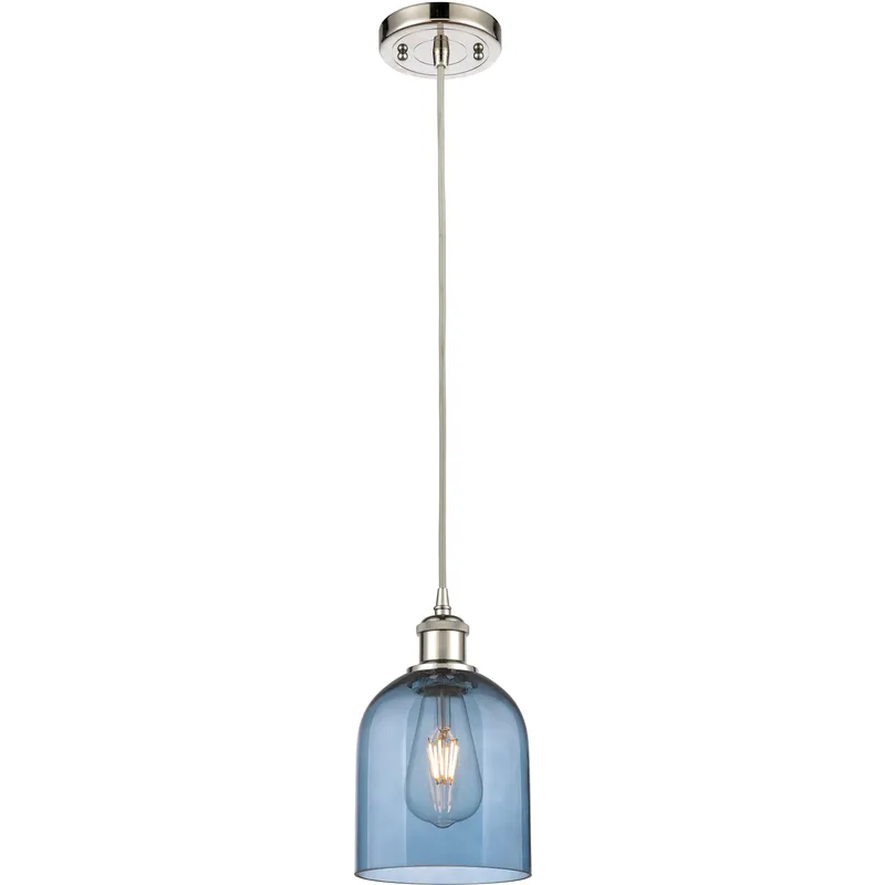 Ballston Bella 1 Light 5.5 inch Polished Nickel Cord Hung Mini Pendant Ceiling Light