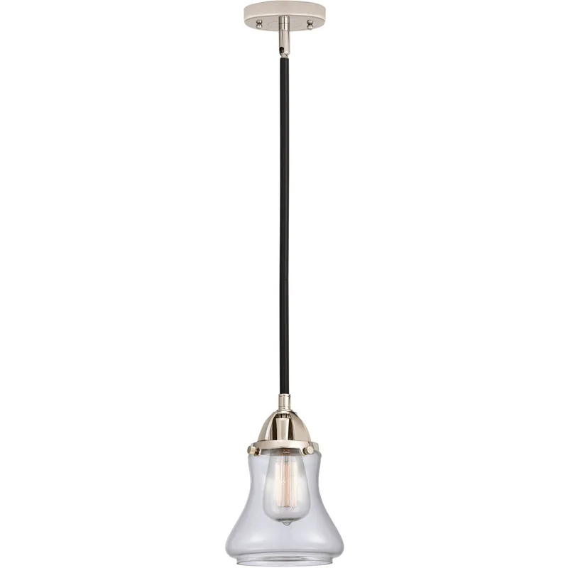 Nouveau 2 Bellmont 1 Light 6 inch Black Polished Nickel Mini Pendant Ceiling Light in Incandescent, Clear