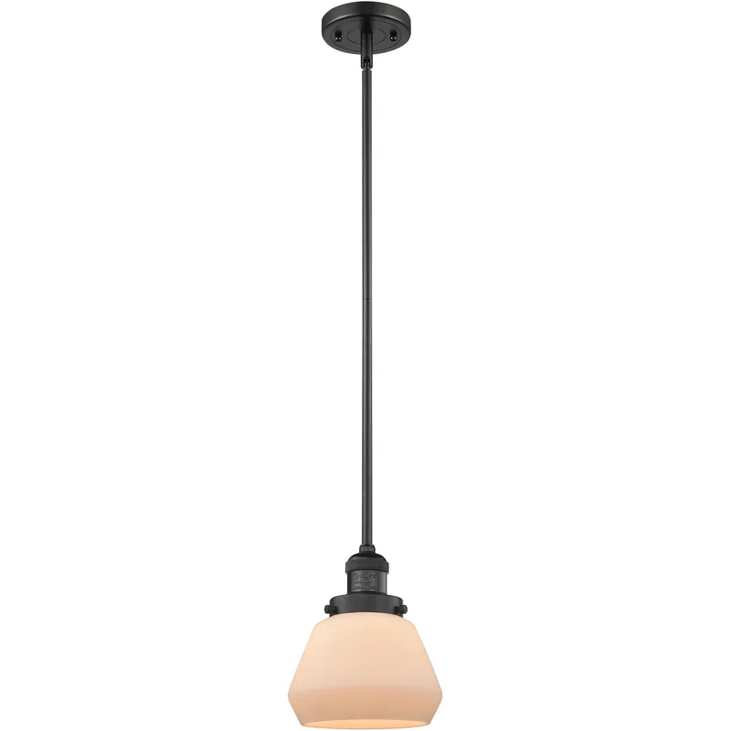 Franklin Restoration Fulton 1 Light 7 inch Matte Black Mini Pendant Ceiling Light in Incandescent, Matte White, Franklin Restoration