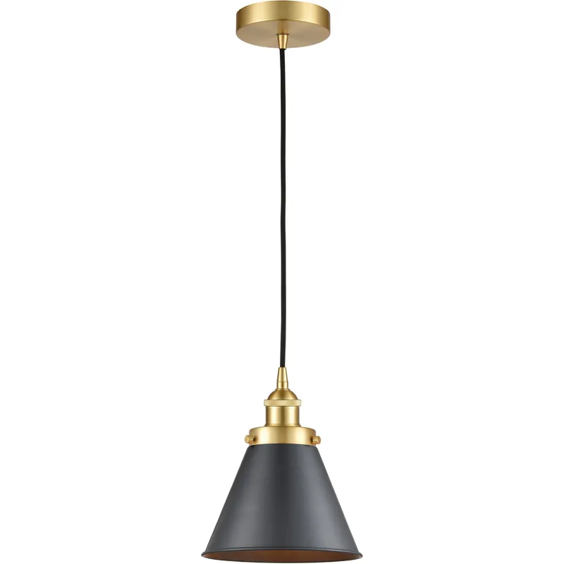 Edison Appalachian LED 8 inch Satin Gold Mini Pendant Ceiling Light