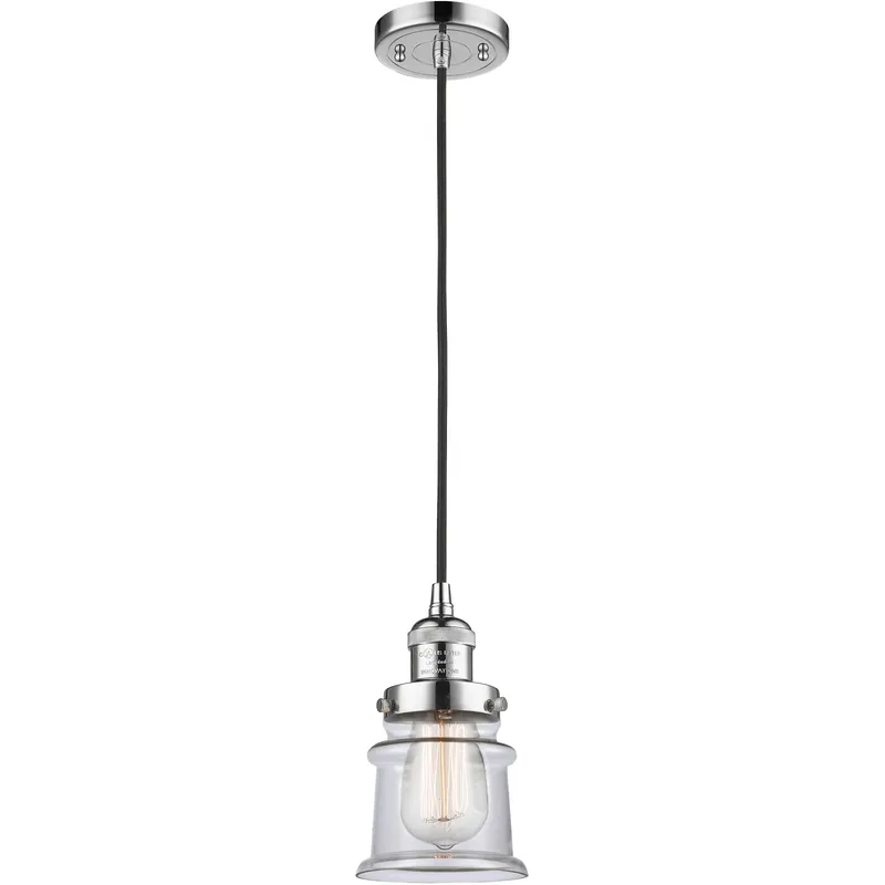 Franklin Restoration Canton LED 6 inch Polished Chrome Mini Pendant Ceiling Light in Clear, Franklin Restoration