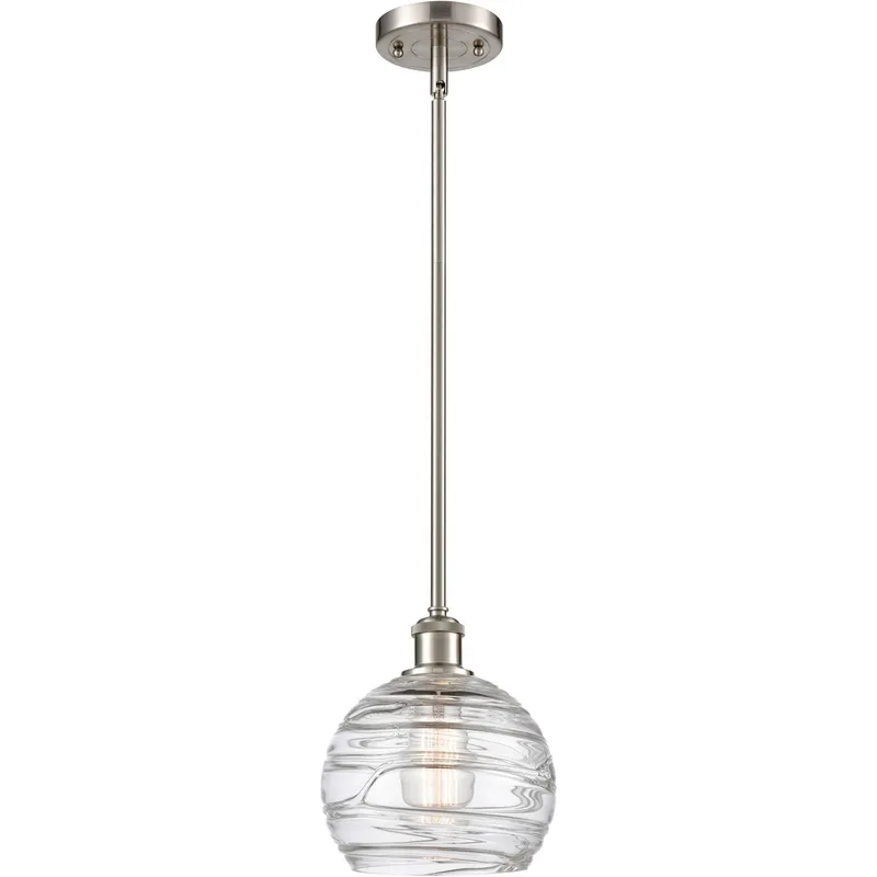 Ballston Deco Swirl 1 Light 8 inch Brushed Satin Nickel Pendant Ceiling Light, Ballston