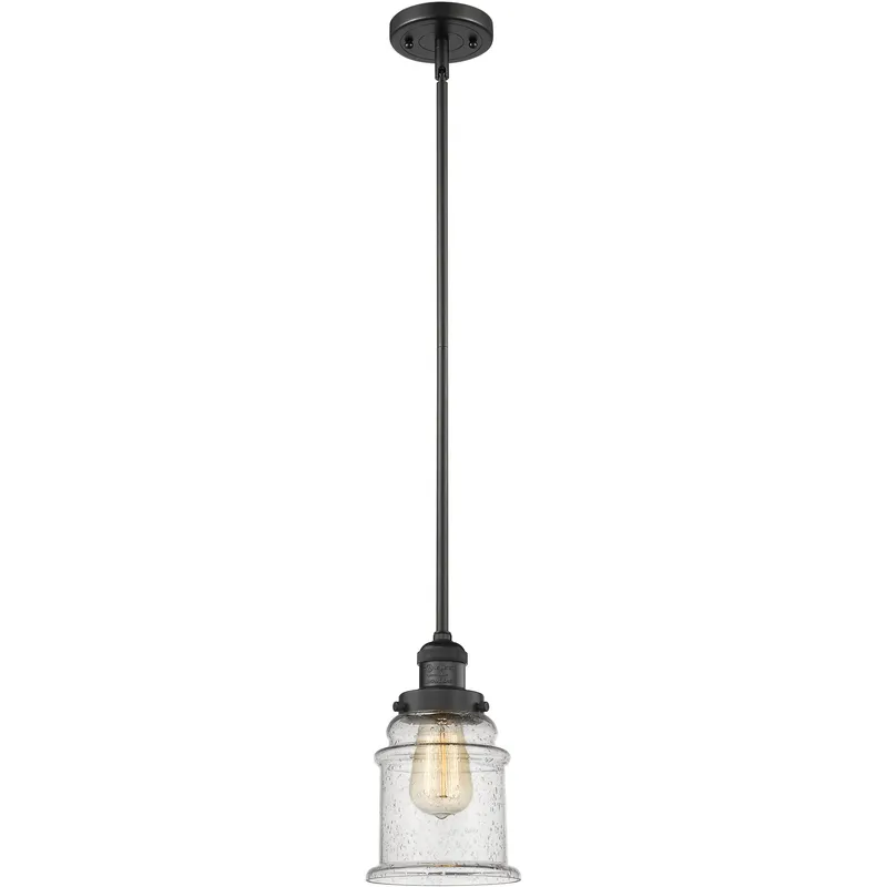 Franklin Restoration Canton 1 Light 6.5 inch Matte Black Mini Pendant Ceiling Light in Incandescent, Seedy, Franklin Restoration