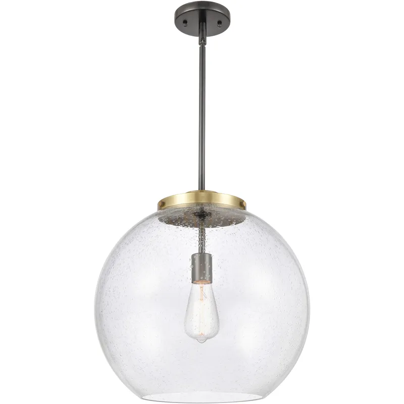 Ballston Athens 1 Light 15.75 inch Black Antique Brass Pendant Ceiling Light in Incandescent, Seedy