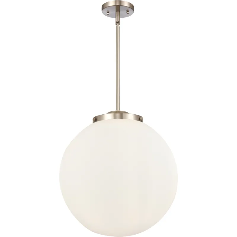 Franklin Restoration Beacon LED 16 inch Brushed Satin Nickel Statement Pendant Ceiling Light in Matte White