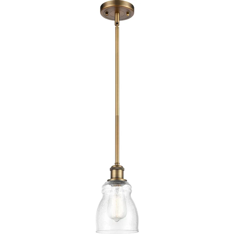 Ballston Ellery 1 Light 5 inch Brushed Brass Pendant Ceiling Light in Seedy Glass, Ballston
