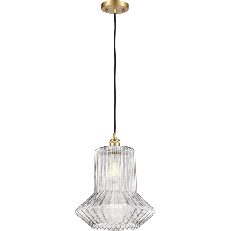 Ballston Springwater 1 Light 12 inch Satin Gold Pendant Ceiling Light, Ballston