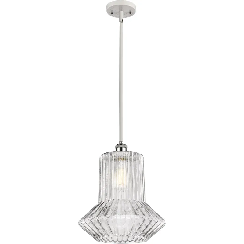 Ballston Springwater LED 12 inch White and Polished Chrome Pendant Ceiling Light, Ballston