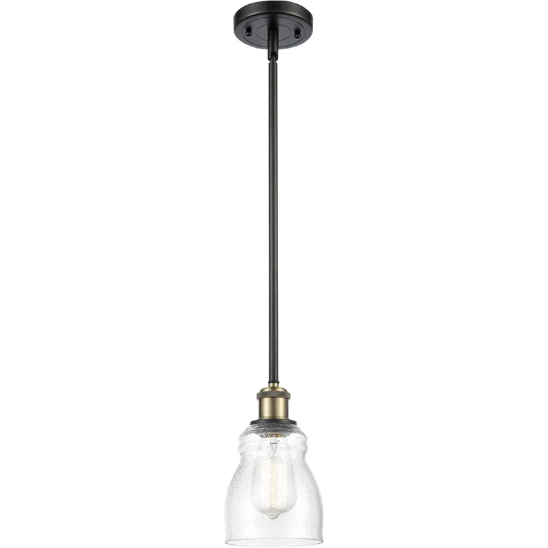Ballston Ellery 1 Light 5 inch Black Antique Brass Pendant Ceiling Light in Seedy Glass, Ballston