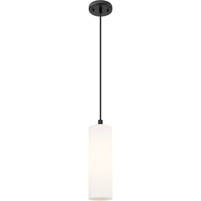 Downtown Urban Crown Point 1 Light 3.88 inch Matte Black Pendant Ceiling Light in Matte White
