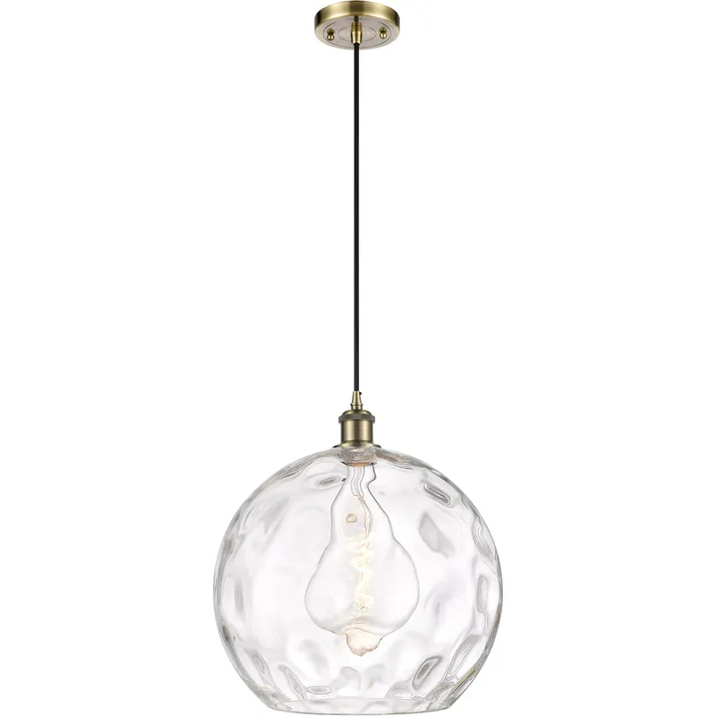 Ballston Athens Water Glass 1 Light 14 inch Antique Brass Pendant Ceiling Light