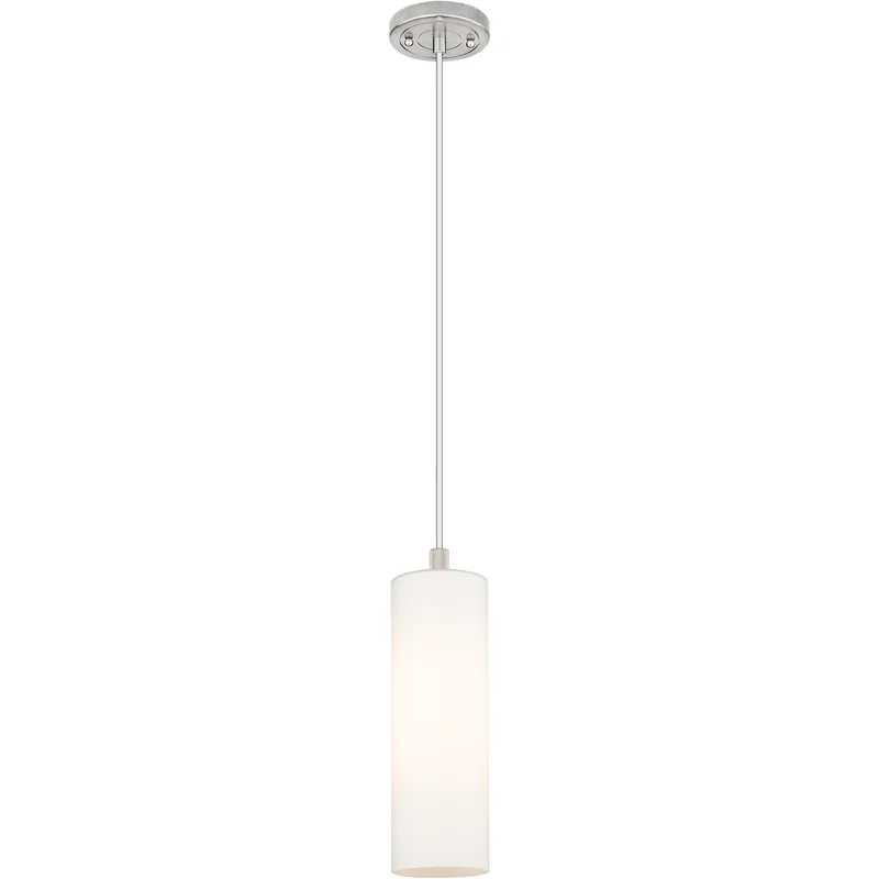 Downtown Urban Crown Point 1 Light 3.88 inch Satin Nickel Pendant Ceiling Light in Matte White
