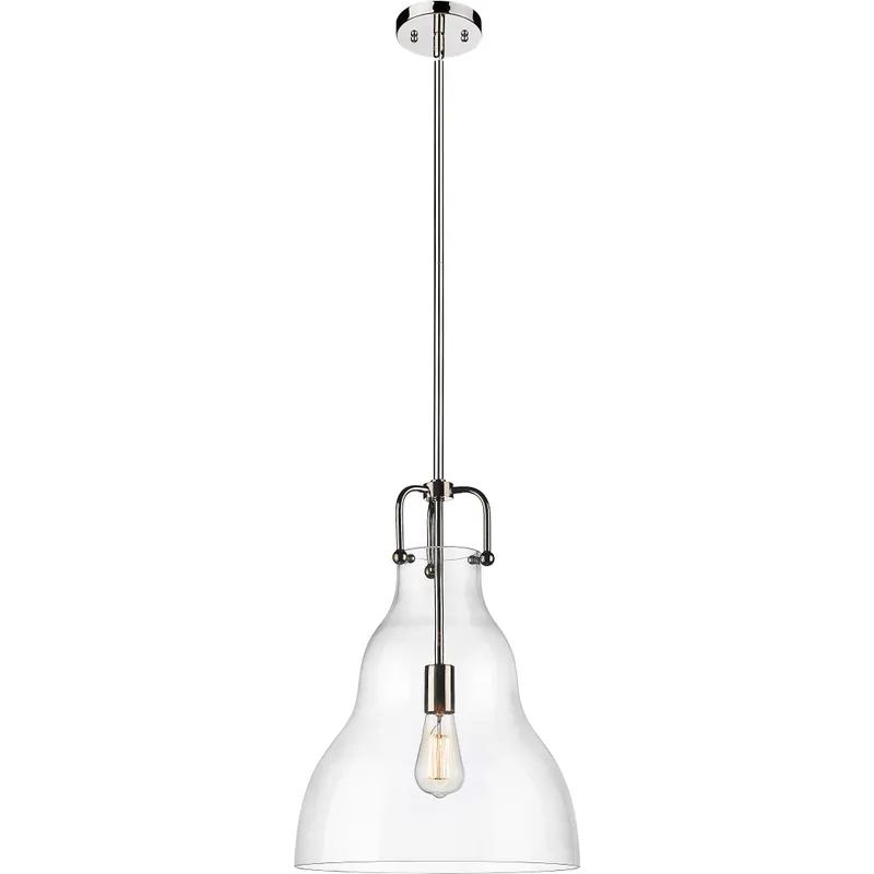 Haverhill 1 Light 14 inch Polished Nickel Pendant Ceiling Light in Clear Glass