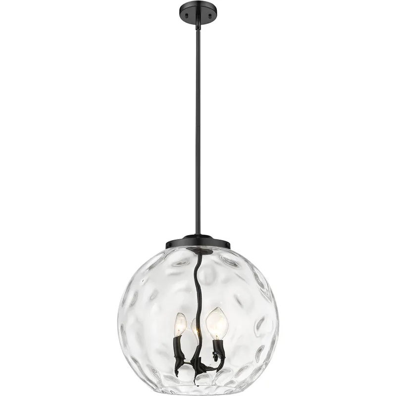 Ballston Athens Water Glass LED 15.75 inch Matte Black Statement Pendant Ceiling Light