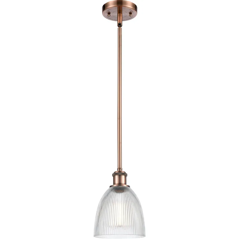 Ballston Castile 1 Light 6 inch Antique Copper Pendant Ceiling Light in Clear Glass, Ballston