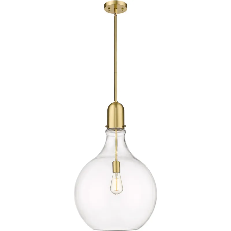 Amherst 1 Light 16 inch Satin Gold Pendant Ceiling Light in Clear Glass