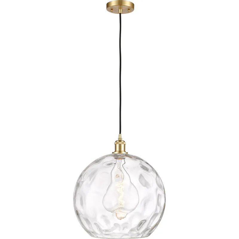 Ballston Athens Water Glass 1 Light 14 inch Satin Gold Pendant Ceiling Light