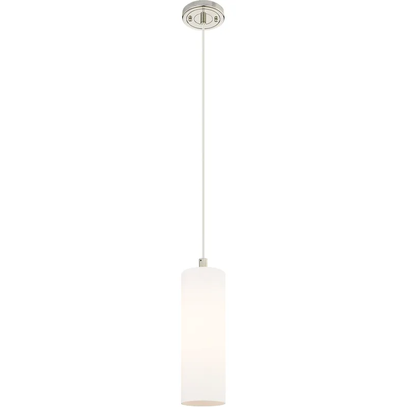 Downtown Urban Crown Point 1 Light 3.88 inch Polished Nickel Pendant Ceiling Light in Matte White