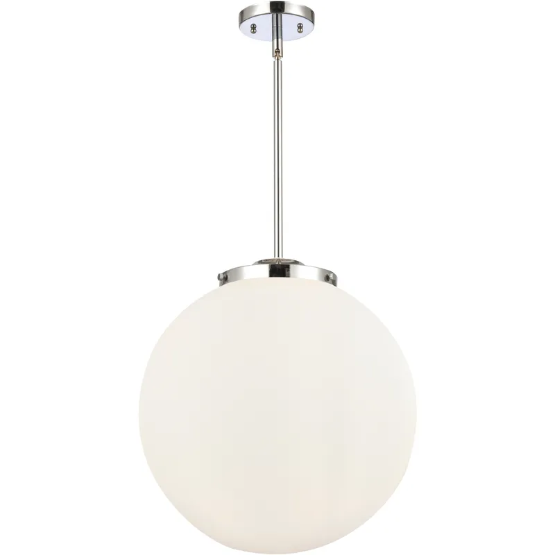 Franklin Restoration Beacon LED 16 inch Polished Chrome Statement Pendant Ceiling Light in Matte White