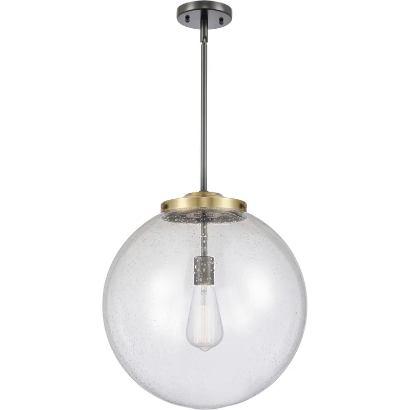 Franklin Restoration Beacon 1 Light 16 inch Black Antique Brass Pendant Ceiling Light in Incandescent, Seedy