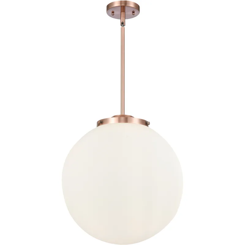 Franklin Restoration Beacon LED 16 inch Antique Copper Statement Pendant Ceiling Light in Matte White
