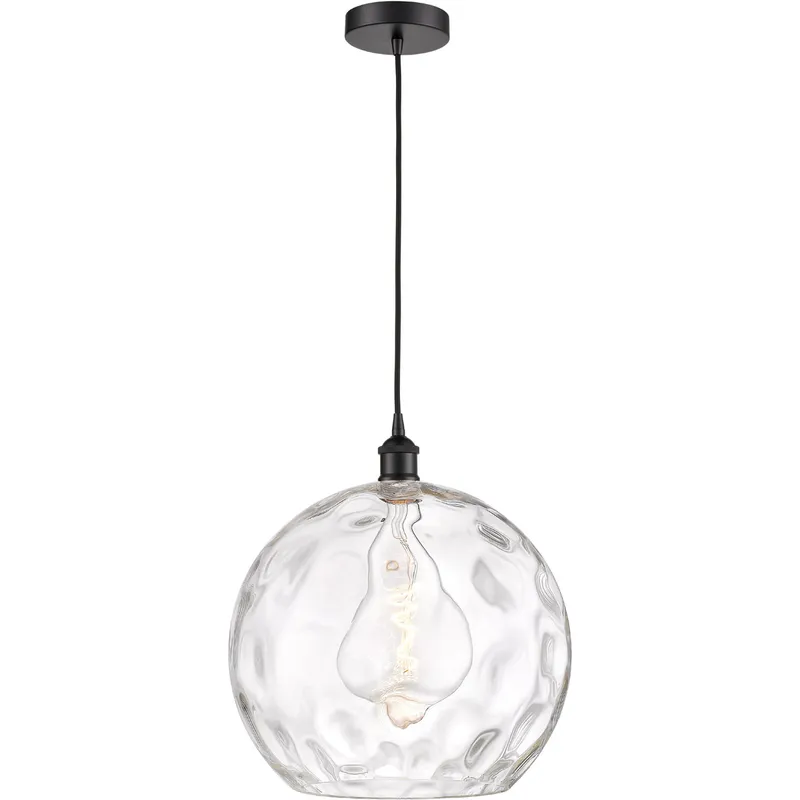 Edison Athens Water Glass LED 14 inch Matte Black Pendant Ceiling Light