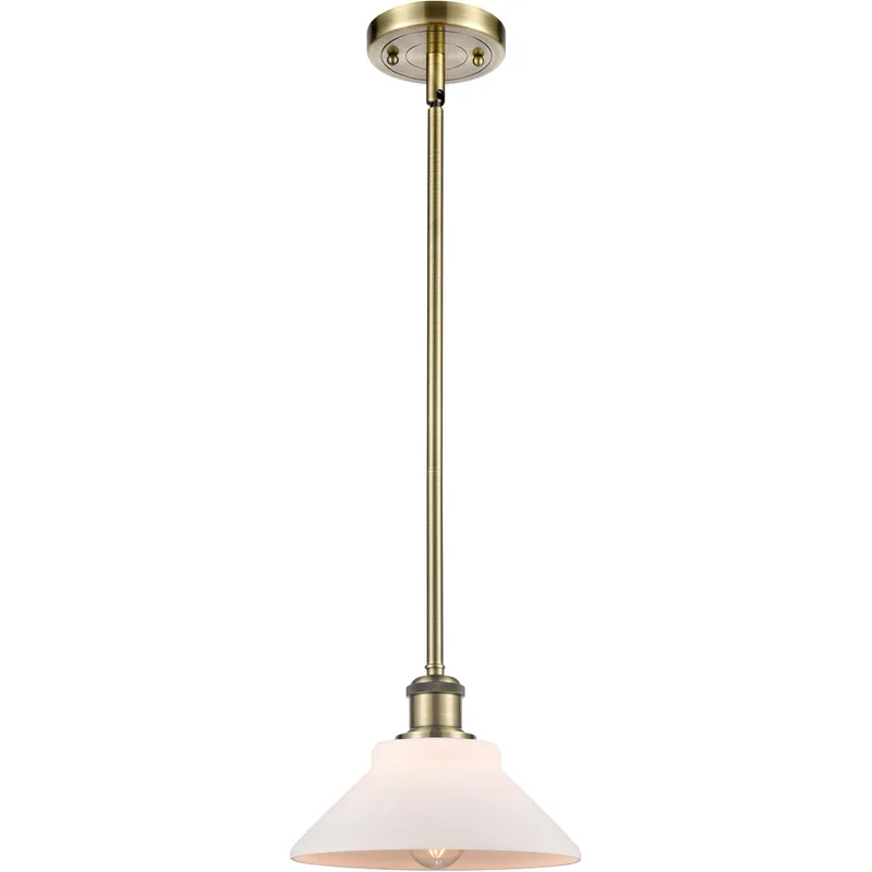 Ballston Orwell 1 Light 8 inch Antique Brass Pendant Ceiling Light in Incandescent, Matte White Glass, Ballston
