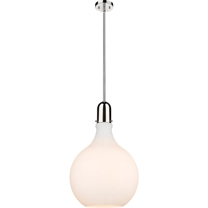 Auralume Amherst 1 Light 16 inch Polished Nickel Pendant Ceiling Light in Matte White Glass