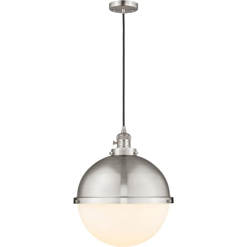 Franklin Restoration Hampden 1 Light 12.88 inch Brushed Satin Nickel Pendant Ceiling Light in Matte White Glass