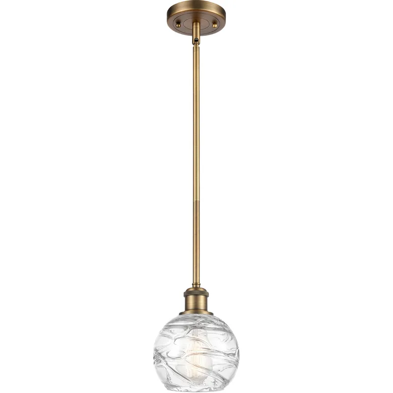 Ballston Small Deco Swirl LED 6 inch Brushed Brass Pendant Ceiling Light, Ballston