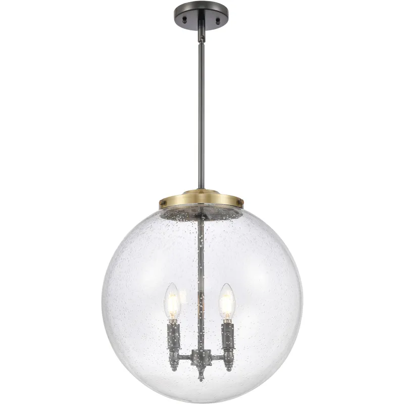 Franklin Restoration Beacon LED 16 inch Black Antique Brass Statement Pendant Ceiling Light in Seedy