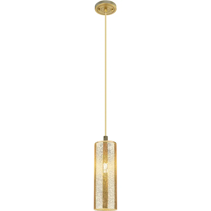 Downtown Urban Crown Point 1 Light 4.5 inch Brushed Brass Pendant Ceiling Light in Mercury