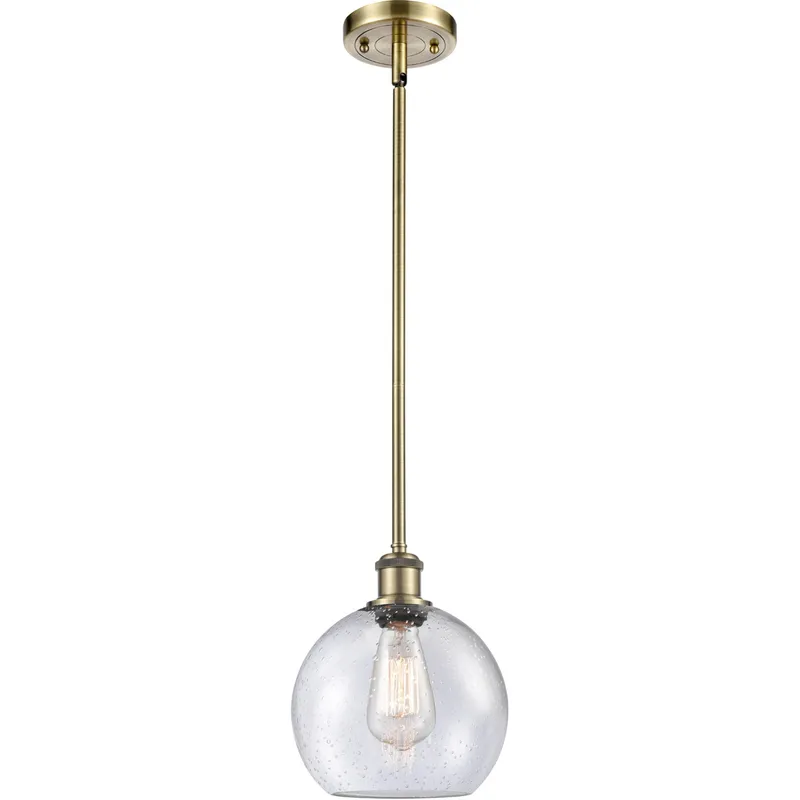 Ballston Athens 1 Light 8 inch Antique Brass Pendant Ceiling Light, Ballston