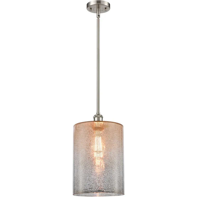Ballston Large Cobbleskill 1 Light 9 inch Brushed Satin Nickel Pendant Ceiling Light in Mercury Glass, Ballston
