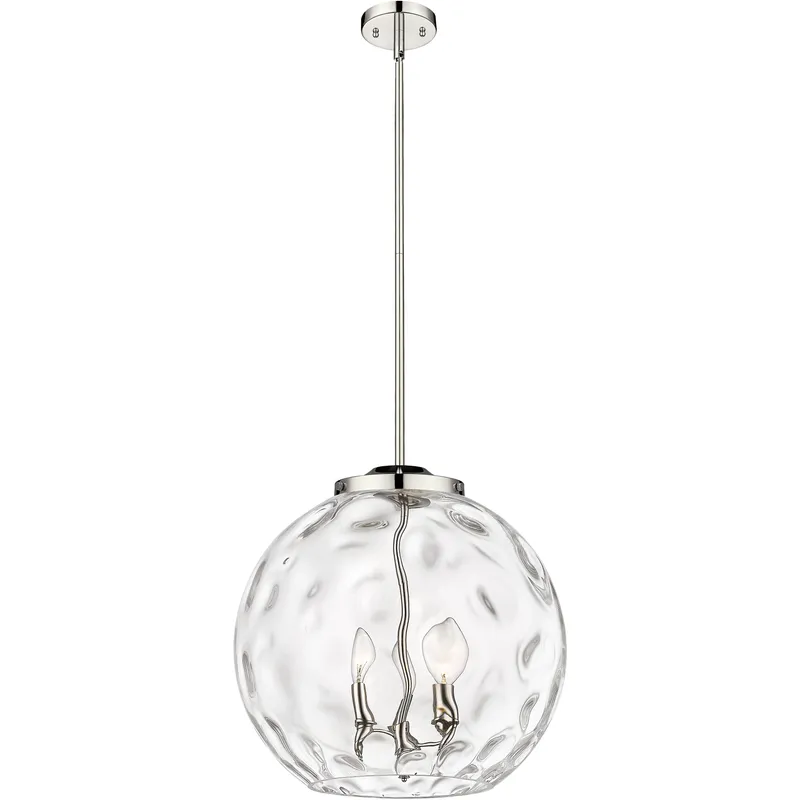 Ballston Athens Water Glass 3 Light 15.75 inch Polished Nickel Statement Pendant Ceiling Light in Incandescent