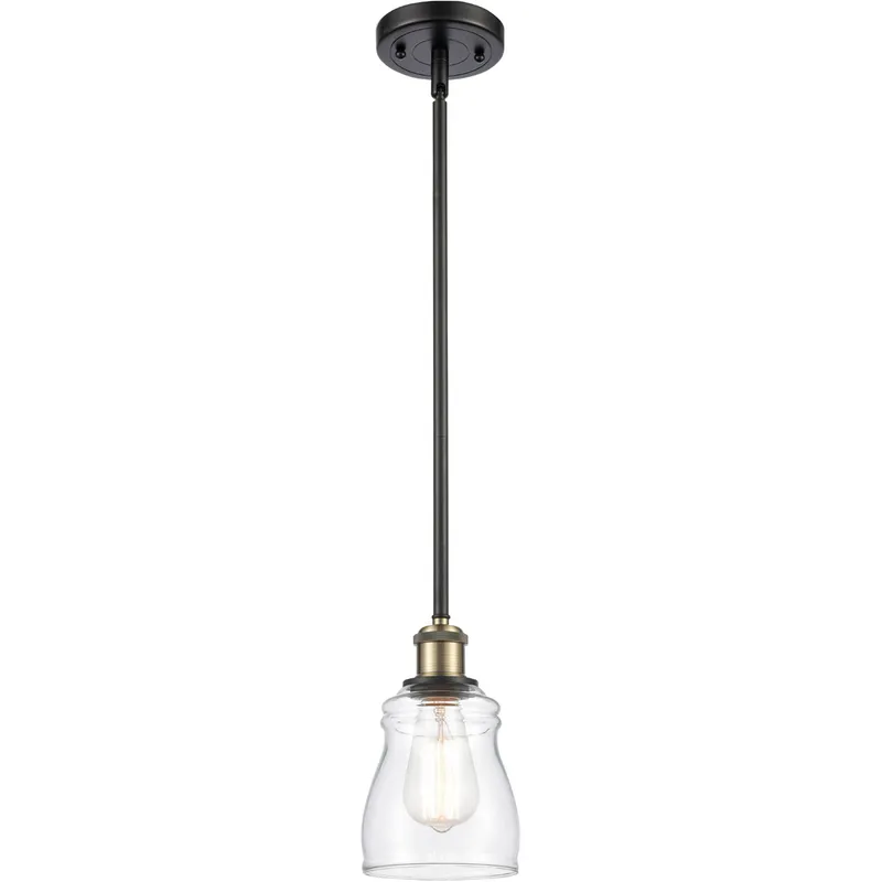 Ballston Ellery 1 Light 5 inch Black Antique Brass Pendant Ceiling Light in Clear Glass, Ballston