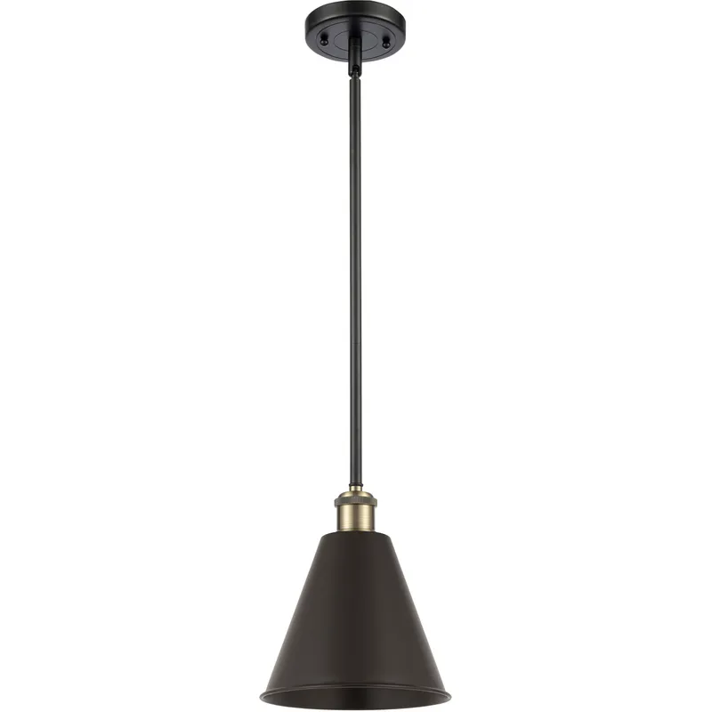 Ballston Cone LED 8 inch Black Antique Brass Pendant Ceiling Light