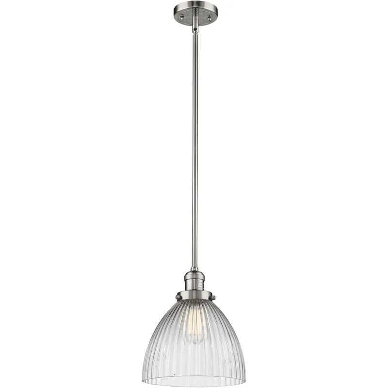 Franklin Restoration Seneca Falls 1 Light 9.5 inch Polished Nickel Mini Pendant Ceiling Light in Incandescent, Franklin Restoration