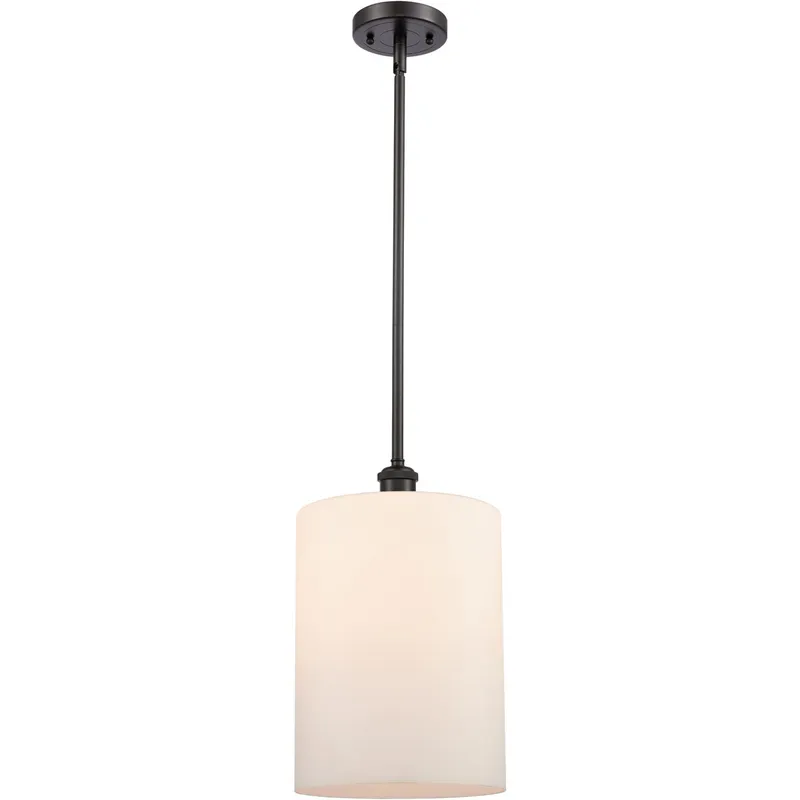 Ballston Large Cobbleskill 1 Light 9 inch Oil Rubbed Bronze Pendant Ceiling Light in Matte White Glass, Ballston