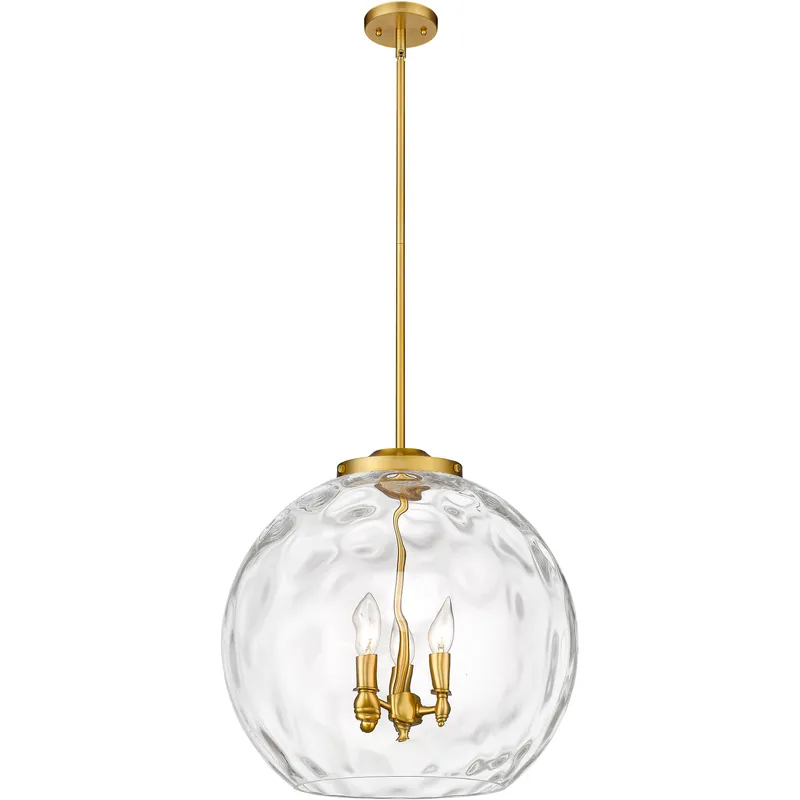 Ballston Athens Water Glass LED 17.88 inch Satin Gold Statement Pendant Ceiling Light