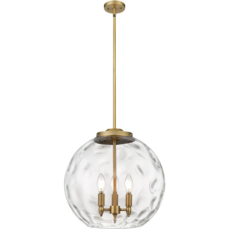 Ballston Athens Water Glass LED 15.75 inch Brushed Brass Statement Pendant Ceiling Light