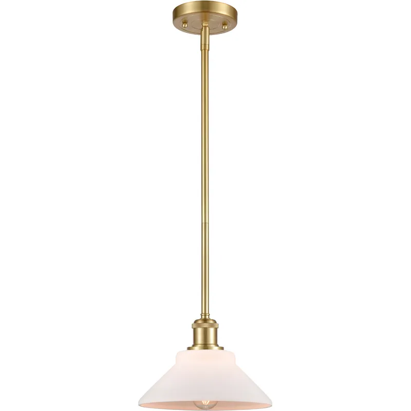 Ballston Orwell 1 Light 8 inch Satin Gold Pendant Ceiling Light in Matte White Glass, Ballston