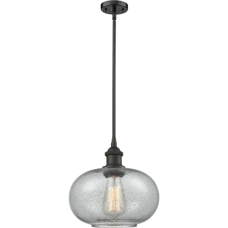 Ballston Gorham 1 Light 9.5 inch Oil Rubbed Bronze Pendant Ceiling Light in Charcoal Glass, Ballston