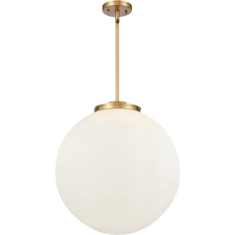 Franklin Restoration Beacon LED 18 inch Brushed Brass Statement Pendant Ceiling Light in Matte White