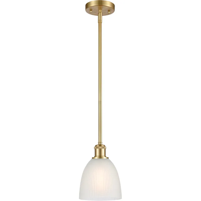 Ballston Castile 1 Light 6 inch Satin Gold Pendant Ceiling Light in White Glass, Ballston
