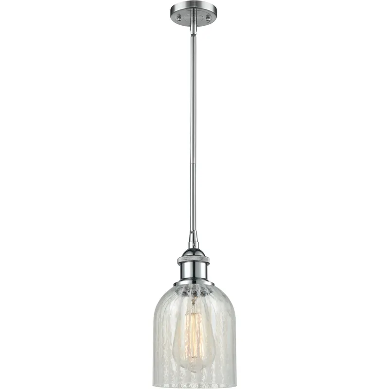 Ballston Caledonia 1 Light 5 inch Polished Chrome Pendant Ceiling Light in Mouchette Glass, Ballston