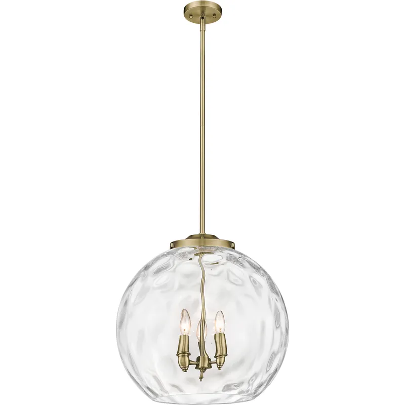 Ballston Athens Water Glass LED 17.88 inch Antique Brass Statement Pendant Ceiling Light