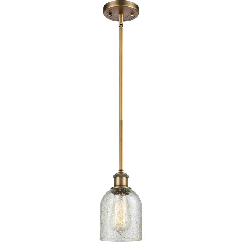 Ballston Caledonia 1 Light 5 inch Brushed Brass Pendant Ceiling Light in Mica Glass, Ballston